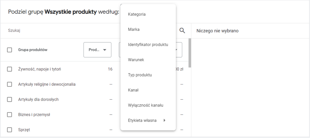 Podział pliku produktowego w kampaniach produktowych