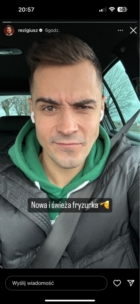 Screen z Instastory Remigiusza Wierzgonia "Rezi'ego"