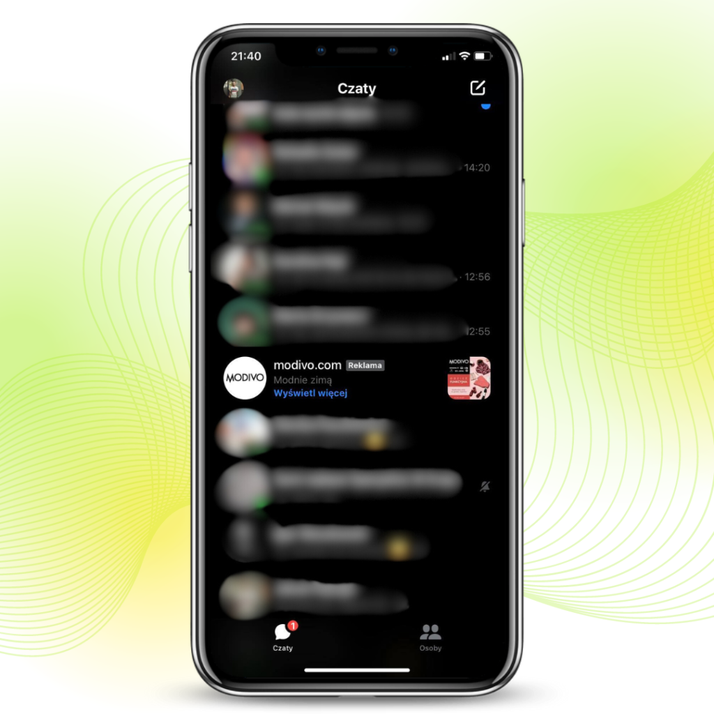 Modivo - Reklama na Messengerze
