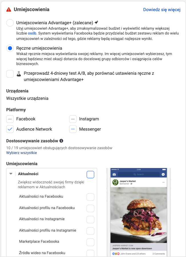 Jakie umiejscowienie reklam Meta Ads wybrać?