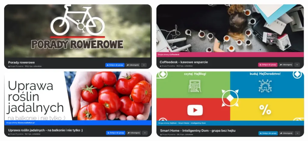 Przykładowe grupy tematyczne